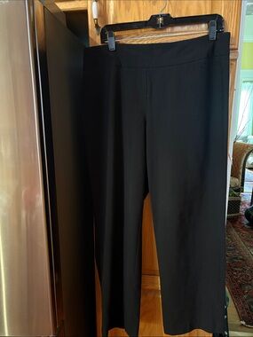 Roz & Ali Black Wide-Leg Pull-On Pants